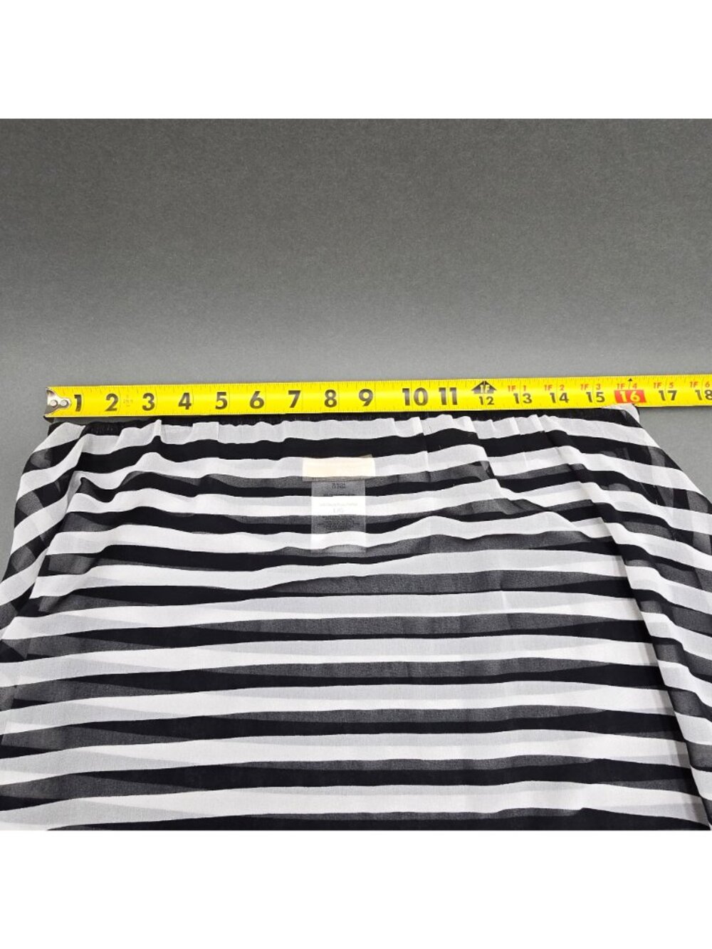 Michael Kors Swim Skirt Coverup Large Black White Stripe Sheer Hi Low - Picture 6 of 7